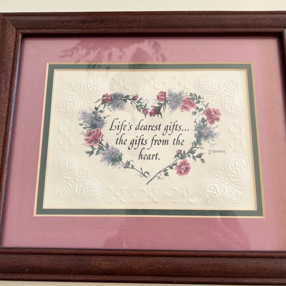 Floral Heart Shaped Statement Matted & Framed.
